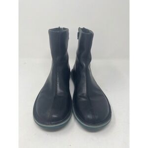 Camper Peu Cami Ankle Boots Women 39 Black Excellent Leather Rear Zip K400010